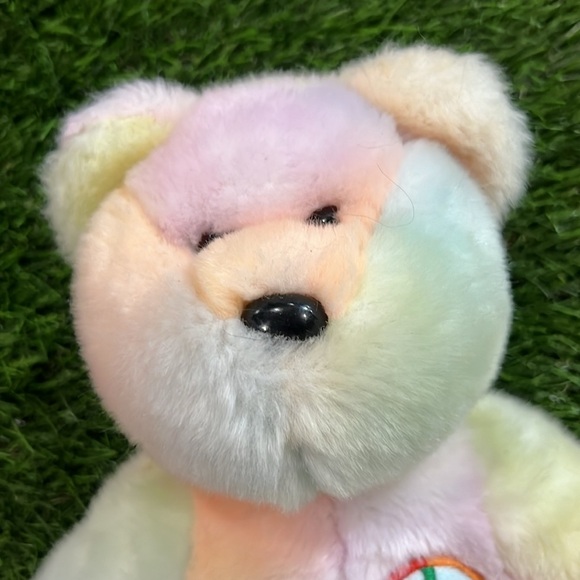 TY Beanie Buddies 14” Plush - Tie Dye Peace Bear - 1999 - Picture 4 of 5